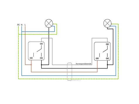 Wechselschaltung - Installation mit Schaltplan