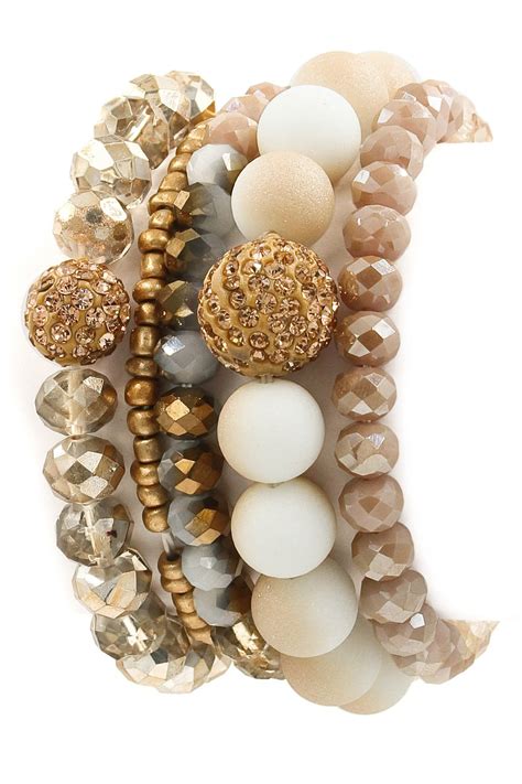NUDE Faceted Bead Bracelet Set Bracelets