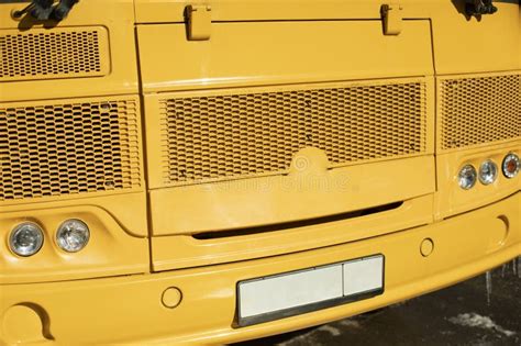 Yellow School Bus. Details of School Transport Stock Photo - Image of ...