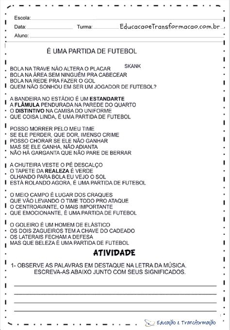 Interpreta O Do Texto A Bola De Futebol Texto Exemplo