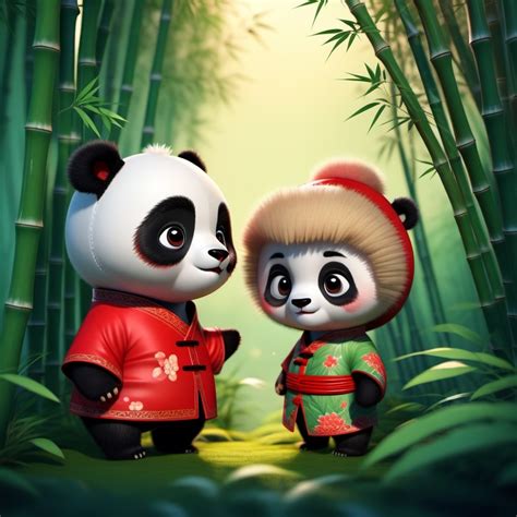 Adorable Panda Character In Bamboo Forest Stable Diffusion Online