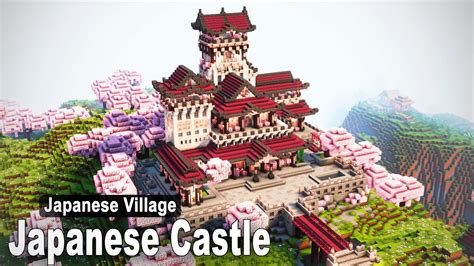 Minecraft How To Build A Japanese Cherry Blossom Castle Tutorial Part 2 Youtube