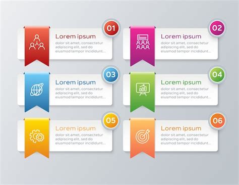 Modelo De Infogr Fico Colorido Passo Vetor Premium