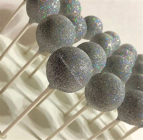 Glitter Cake Pops Disco Cake Popsglitter Partyglitz And Etsy