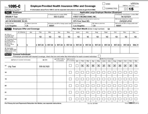 Form 1095 A Sample Amulette