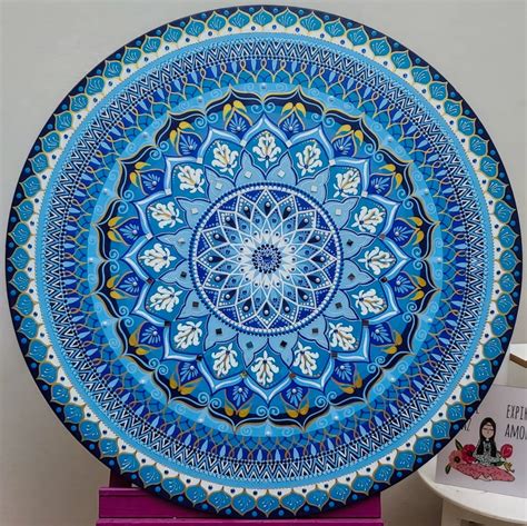 Mandala Pintada A Mão Em Mdf 90 De Diâmetro Elo7