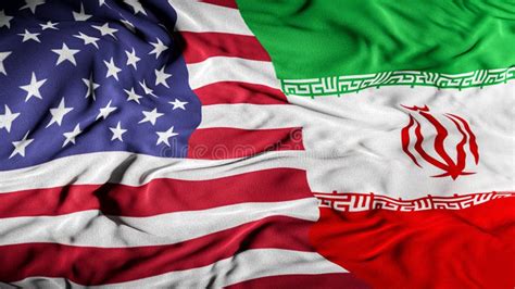 Us Iran Combined Flag United States And Iran Relations Concept