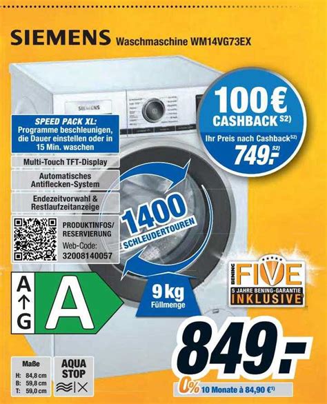 Siemens Waschmaschine Wm14vg73ex Angebot Bei Expert Bening