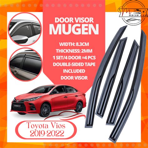 Toyota Vios 2019 2022 Door Visor Air Press Window Mugen Style Acrylic