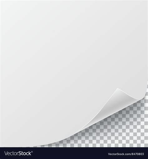 Sheet Of Paper With Curved Corner Royalty Free Vector Image