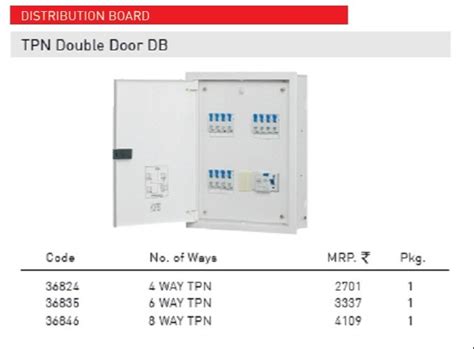 Tpn Double Door Db Distribution Board Anchor By Panasonic At Rs 2701