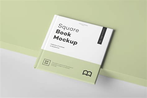 方形精装图书封面 内页版式设计预览样机素材 Square Book Mock up 2 第一素材网