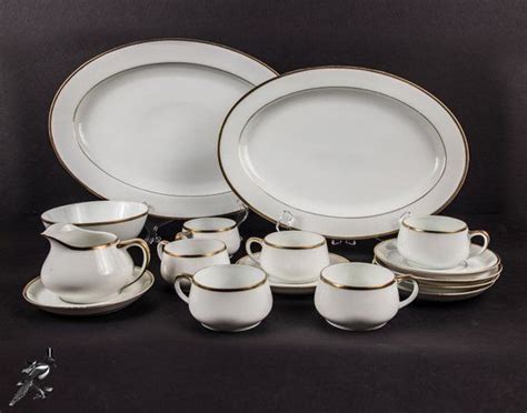 Vintage Dinnerware Set Bone China Gold Trim Paul Muller Selb Bavaria