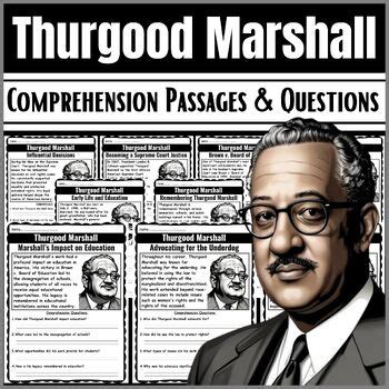 Thurgood Marshall Reading Comprehension Passages Questions TPT