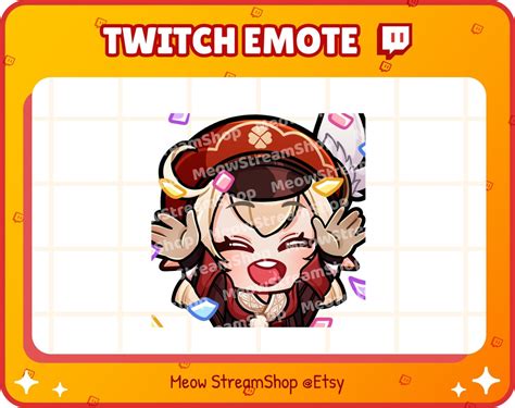 Twitch Emote Klee Hype Happy Confetti Cheer Emotes Genshin Impact Sub Emoji For Streamer