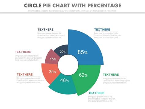 Six Staged Circle Pie Chart With Percentage Powerpoint Slides ...