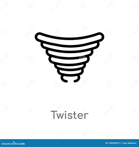 Outline Twister Vector Icon Isolated Black Simple Line Element