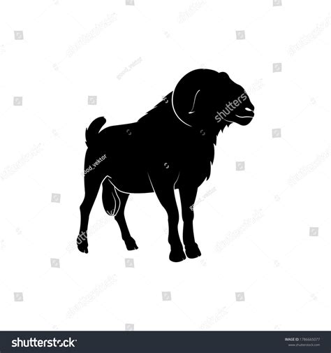 Male Goat Silhouette Side View Drawing Stock Vector (Royalty Free ...