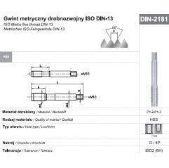 Gwintownik Maszynowy Drobnozwojny Og Lnego Przeznaczenia Mf M X