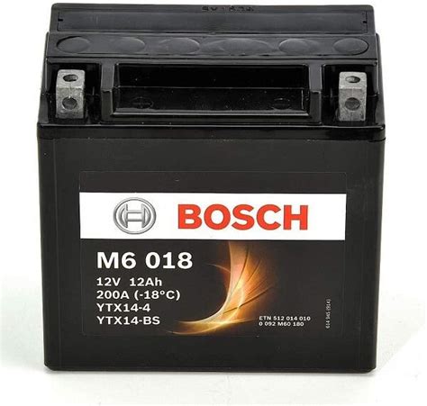 M6018 Bosch Batería Moto AGM 12Ah 200A