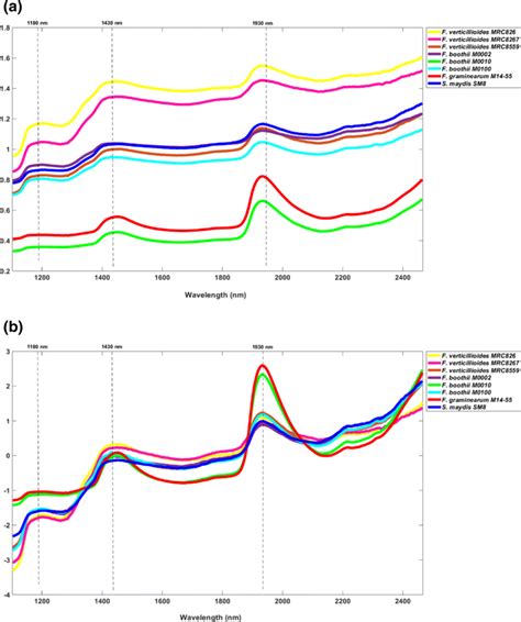 A Mean Absorbance Raw Spectra Of The Pathogen Isolates And B SNV