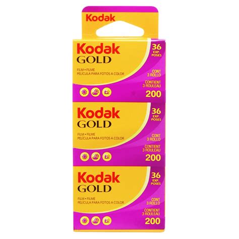 Kodak Gold 200 Color Negative Film 35mm Roll Film 36 Exposures 3Pack