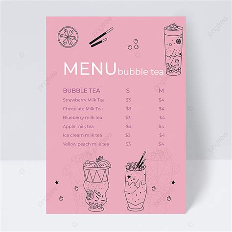 Milk Tea Shop Menu Design Template Download on Pngtree