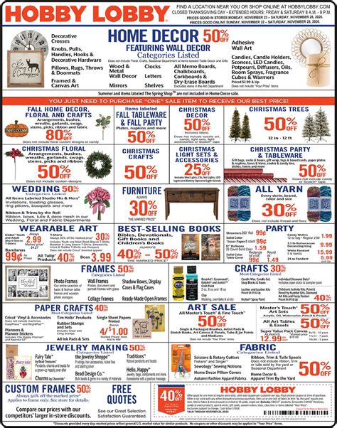 Hobby Lobby Black Friday 2020 Current Weekly Ad 11 23 11 28 2020