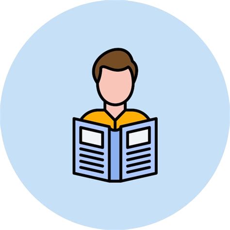 Premium Vector Man Reading Book Icon Vector Image Can Be Used For Library