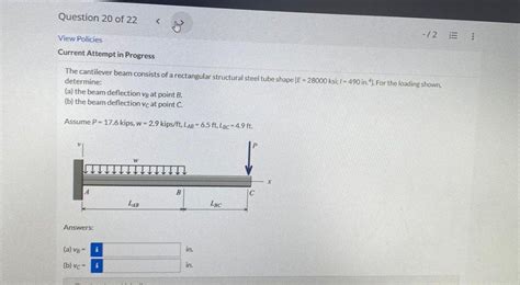 Solved The Cantilever Beam Consists Of A Rectangular Chegg