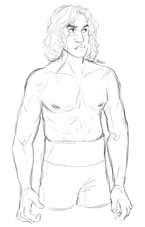 Kylo Ren Shirtless Drawing Hopea Sormus