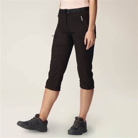 Women S Xert Stretch Light Capri Walking Trousers Black Regatta Ie