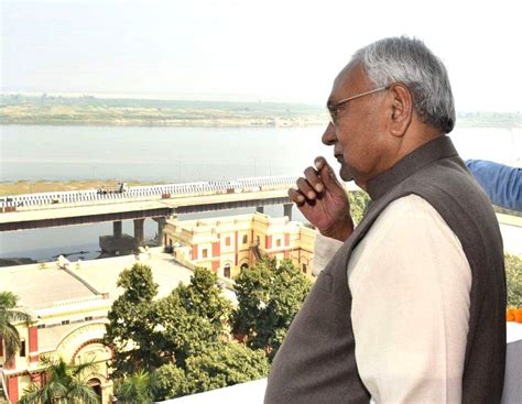 Bihar Chief Minister Nitish Kumar Inspecting Ganga River From