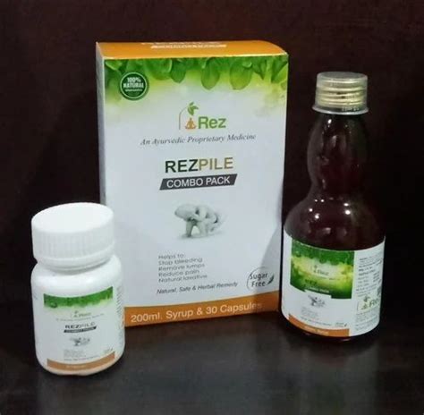 Ayurvedic Piles Capsule And Syurp Combo 30 Capsules Tablets Packaging