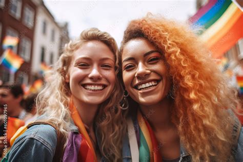 Happy Generative Ai People At Lgbtq Gay Pride Parade In Amsterdam Love And Diversity In The