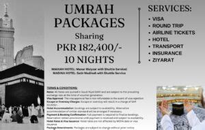 Umrah Packages From Pakistan Price January Rate