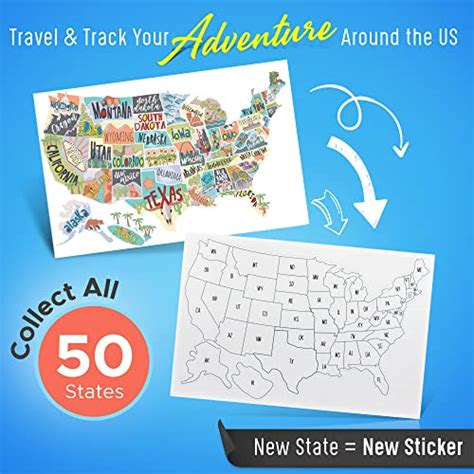 Rv State Sticker Travel Map Of The United States 50 States Stickers