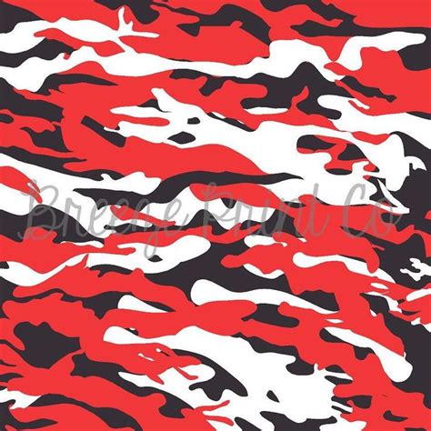 Red Black And White Camouflage Craft Vinyl HTV Adhesive Vinyl