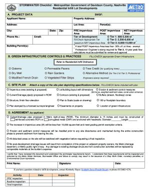 Fillable Online Nashville STORMWATER Checklist Metropolitan