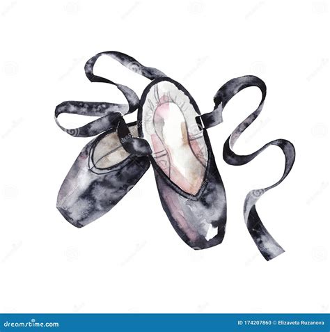 Chaussures Noires De Pointe Chaussures De Ballet Illustration D