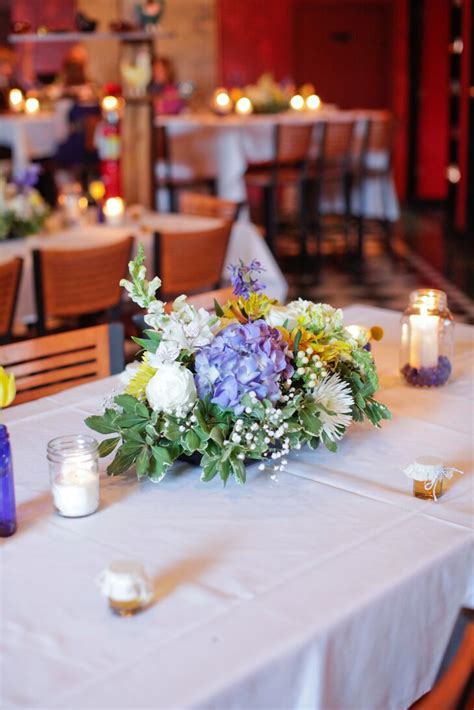 Blue Hydrangea Centerpieces