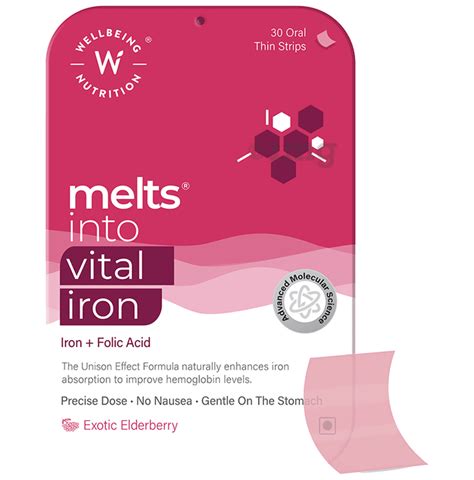 Wellbeing Nutrition Melts Into Vital Iron Buy Box Of 30 0