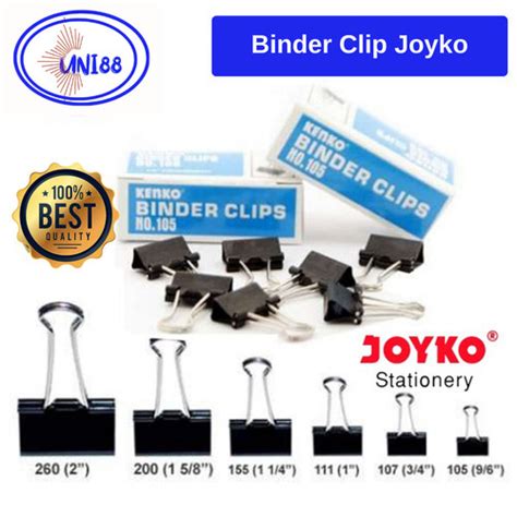 Jual Binder Clip Joyko Klip Kertas Penjepit Buku Besar Kecil No