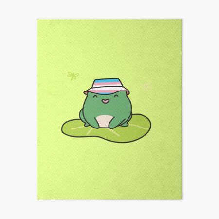 Trans Frog In Bucket Hat Pride Month Parade Lgbtq Transexual Frog Cute Gay Frog Art Board