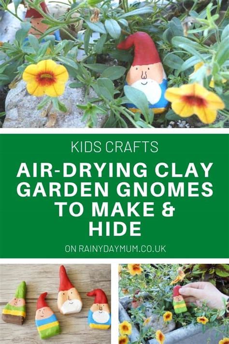 Air Drying Clay Garden Gnome Craft For Kids To Make