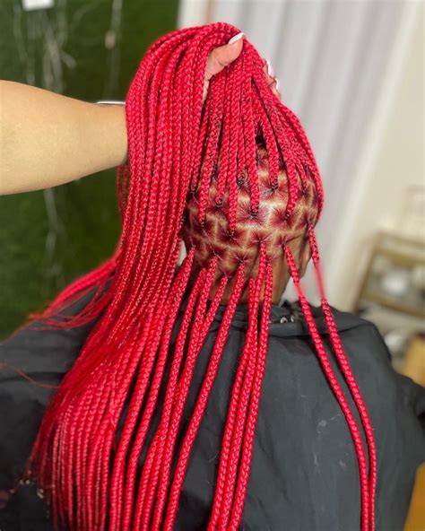 30 Red Knotless Braids Styles Youll Love