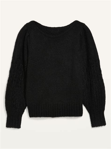 Boat Neck Pointelle Knit Sweater Old Navy