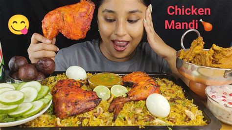 Spicy Chicken Curry With Chicken Mandi🍗boil Eggraita Sweets Eating