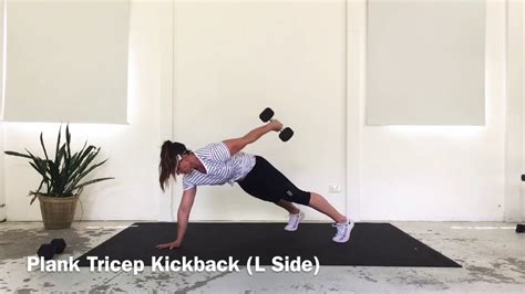 Plank Tricep Kick Back Left Side YouTube