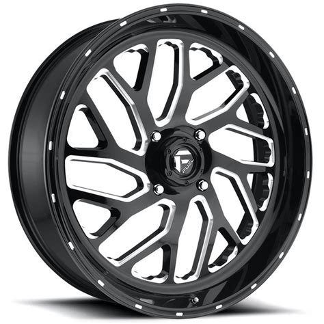 Polaris Rzr Fuel Triton D581 Gloss Black And Milled Wheel Set By Fuel Off